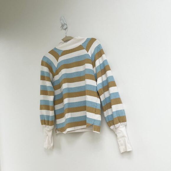 Urban Outfitters Blue, White, Mustard Stripe Sweater Turtleneck - Picture 2 of 4